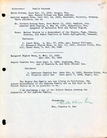 ANDREWS 3 Family records Midwest branch 1878 1955